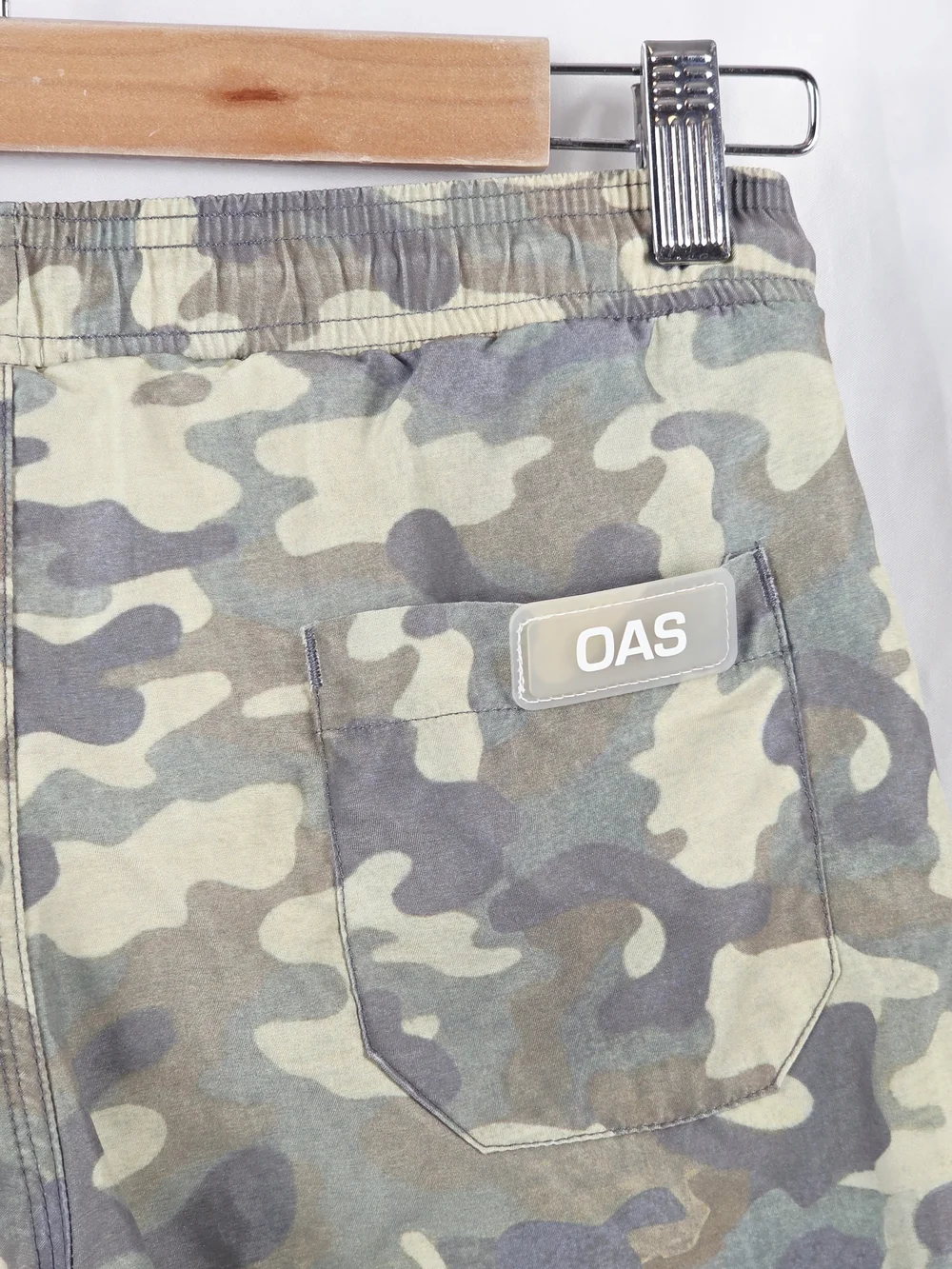 OAS Kid Camouflage Drawstring Swim Trunks with Palm Embroidery Size 10